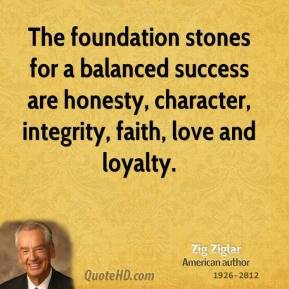 Zig Ziglar - The foundation stones for a balanced success are honesty ...