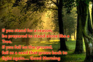 If you stand for a reason, be prepared to stand alone like a Tree.