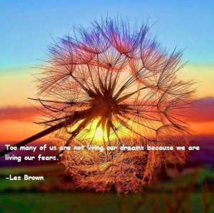 ... living our dreams because we are living our fears.