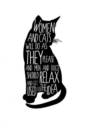 and Cats - Black Cat Quote Print Poster, Typographic Handwritten, art ...