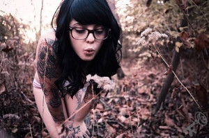 cute, girl, glasses, radeo, tattoo, tattoos