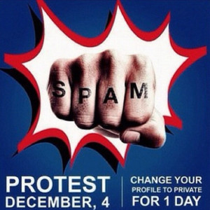 Under the hashtag #onedaywithoutspam you can see protest images like ...