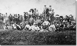 Members of a Wagon Train along the Mormon Trail