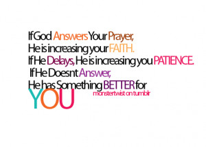 is increasing your faith.If HE delays,HE is increasing your patience ...
