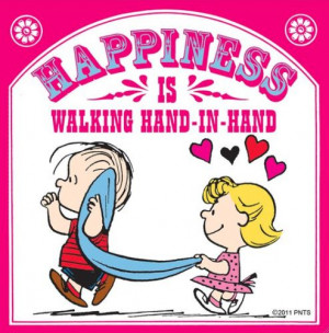 Happiness is walking hand-in-hand