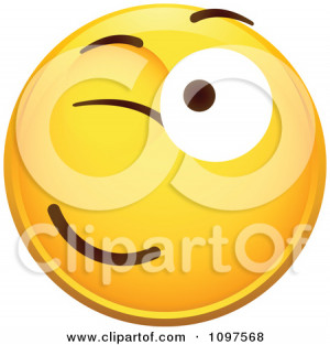 1097568-Clipart-Flirty-Winking-Yellow-Cartoon-Smiley-Emoticon-Face-1 ...
