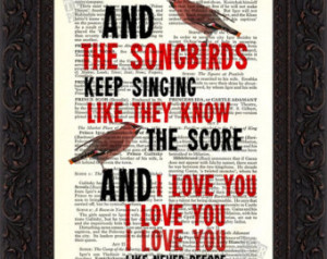 Fleetwood Mac Songbird 2 song lyric Print on upcycled Vintage Page ...