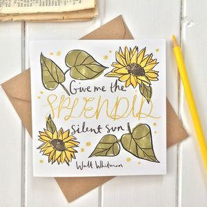 Literary Quote Sunflowers Greetings Card