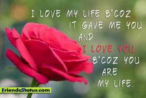 love my life b’coz it gave me you and I love you b’coz you are ...