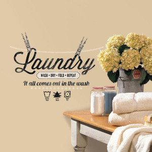 Laundry Quote Peel and Stick Wall Decals - Wall Sticker Outlet
