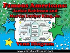 Famous Americans: Jackie Robinson and Martin Luther King, Jr. Venn ...