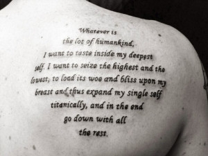 Tattoo - Quote from Geothe's Faust