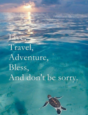 Live, Travel, Adventure, Bless and don’t be sorry.Life, Quotes, Keep ...