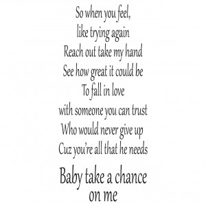 Details about JLS Take A Chance On Me Quote Wall Stickers / Wall ...