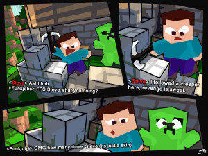 Bored Steve Minecraft Comic Grief Creeper Skin