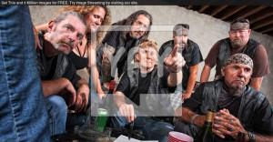 Biker Gang Lady Pointing