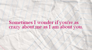 crazy, cute, hardy, love, paper, quote, sigh, text, wonder, words