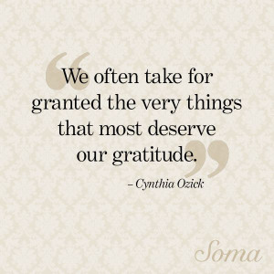 We often take for granted the very things that most deserve our ...