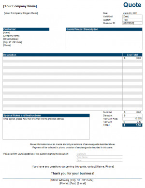 Quotation Template Excel AutoGear Car Review bZ9STuTE
