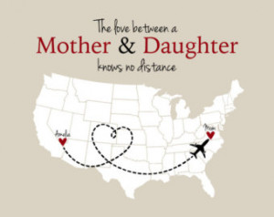 Mother and Daughter Long Distance Print Mother's Day Gift for Mom From ...
