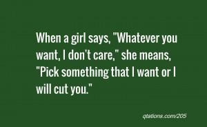 When a girl says, 
