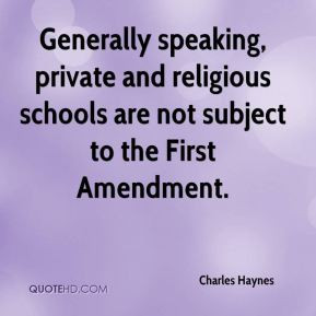... private and religious schools are not subject to the First Amendment