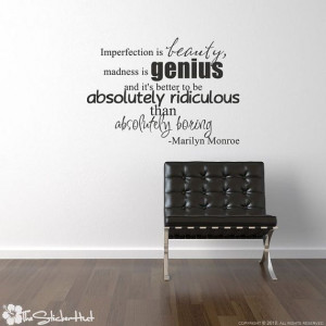 Imperfection is Beauty Madness is Genius Marilyn by thestickerhut, $19 ...