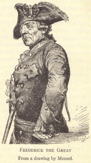 Frederick the Great of Prussia. From a drawing by Menzel.