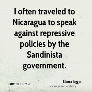 often traveled to Nicaragua to speak against repressive policies by ...