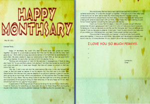 1st Monthsary Letter for Perky