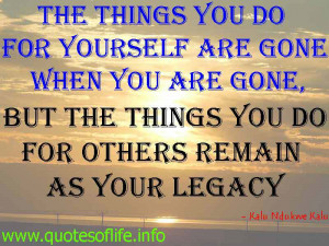 For Others Remain As Your Legacy Kalu Ndukwe Leadership Quote