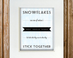 Snowflake Analogy - Teamwork Quote - 8x10 Printed Word Art - White ...