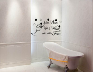 ... Be Fine Bathroom Ensuite Vinyl Art Wall Stickers Quotes Decal WA0274