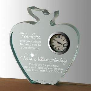 Inspirational Teachers Apple Clock Keepsake