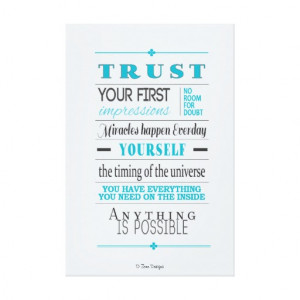 Trust Motivational Inspirational Quote Stretched Canvas Print