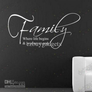 Family & Live English Quote Wall Decal Lettering Saying Art Sticker ...