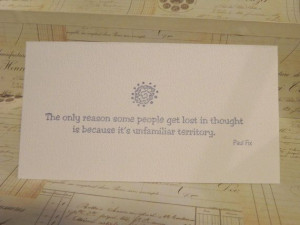 Paul Fix Quote Note / Get lost in thought / by DulyNotedGreetings, $2 ...