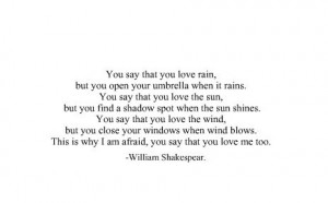 love, quote, rain, sun, william shakespear
