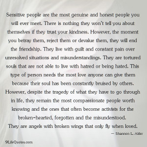 Sensitive people are the most genuine