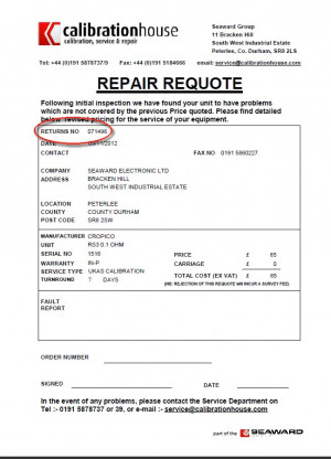 Example Proforma Invoice Repair