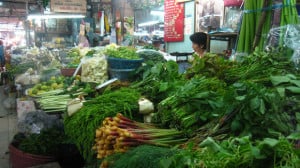fresh vegetables market in bangkok