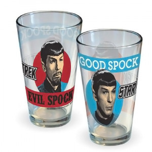 Star Trek Good Spock and Evil Spock Pint Glass