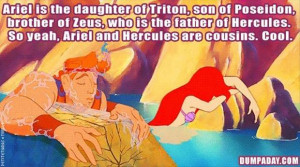 herculese and ariel are cousins, funny disney pictures