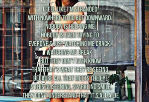 ... tags for this image include: text, fake smile, lie, quote and sad