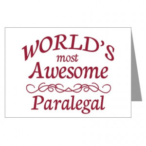 World's Most Awesome Paralegal Greeting Card