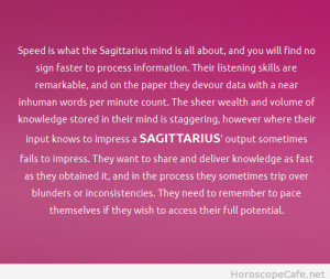 Sagittarius and speed