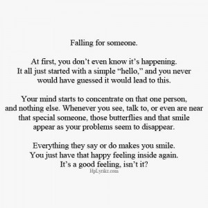 Falling for someone
