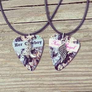 Her-Cowboy-boot-His-Angel-Wing-Charm-Guitar-Pick-matching-Necklace ...