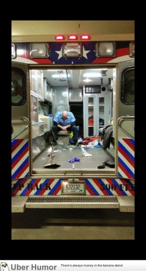 Powerful picture of an EMT after a tough run