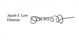 ... Jack Lew's, er, unique signature, which will soon be on our currency